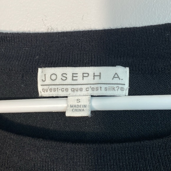 Joseph A Scoop Neck 3/4 sleeve Black Top size small - Picture 3 of 8